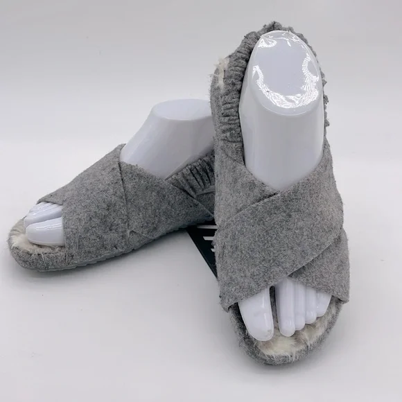 Cole Haan Women’s Size 7.0 Gray Mojave Criss-Cross Wool Comfy Slingback Slippers - Picture 1 of 8